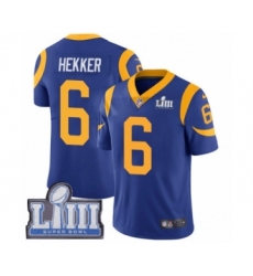 Men's Nike Los Angeles Rams #6 Johnny Hekker Royal Blue Alternate Vapor Untouchable Limited Player Super Bowl LIII Bound NFL Jersey