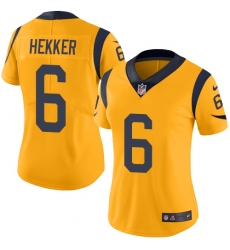 Women's Nike Los Angeles Rams #6 Johnny Hekker Limited Gold Rush Vapor Untouchable NFL Jersey