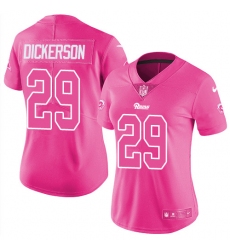Women's Nike Los Angeles Rams #29 Eric Dickerson Limited Pink Rush Fashion NFL Jersey