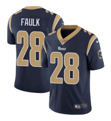 Men's Nike Los Angeles Rams #28 Marshall Faulk Navy Blue Team Color Vapor Untouchable Limited Player NFL Jersey