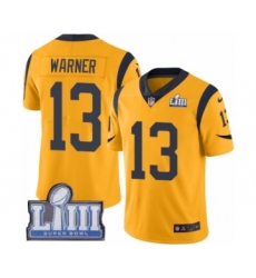 Youth Nike Los Angeles Rams #13 Kurt Warner Limited Gold Rush Vapor Untouchable Super Bowl LIII Bound NFL Jersey