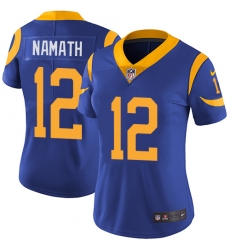 Women's Nike Los Angeles Rams #12 Joe Namath Royal Blue Alternate Vapor Untouchable Limited Player NFL Jersey