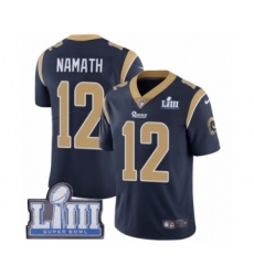 Youth Nike Los Angeles Rams #12 Joe Namath Navy Blue Team Color Vapor Untouchable Limited Player Super Bowl LIII Bound NFL Jersey