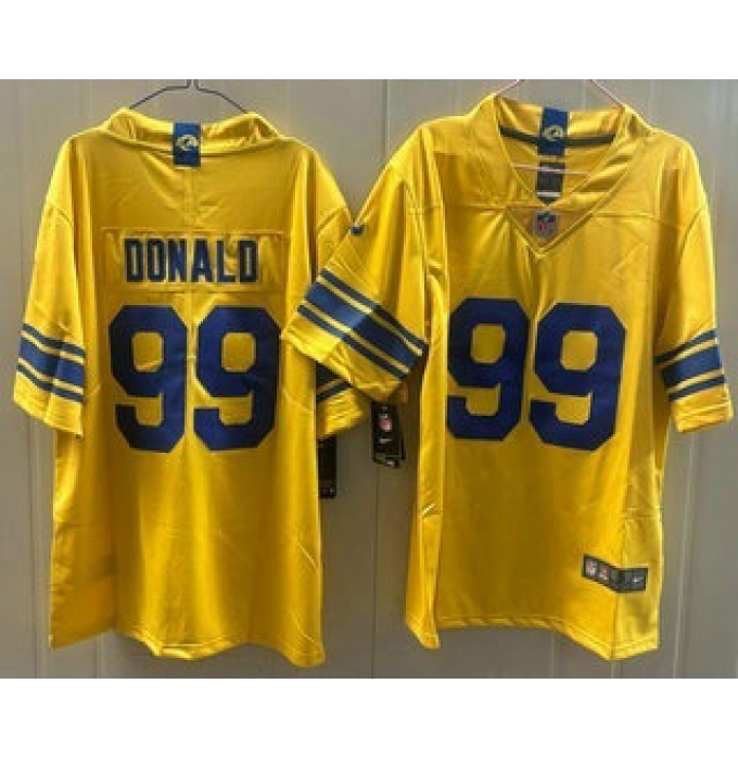 Men's Los Angeles Rams #99 Aaron Donald Limited Yewllow Vapor Jersey