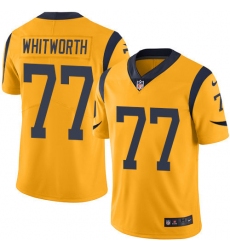 Men's Nike Los Angeles Rams #77 Andrew Whitworth Limited Gold Rush Vapor Untouchable NFL Jersey