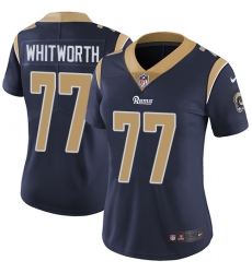 Women's Nike Los Angeles Rams #77 Andrew Whitworth Navy Blue Team Color Vapor Untouchable Limited Player NFL Jersey