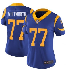 Women's Nike Los Angeles Rams #77 Andrew Whitworth Royal Blue Alternate Vapor Untouchable Limited Player NFL Jersey
