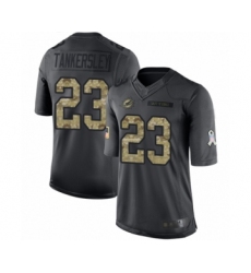 Youth Miami Dolphins #23 Cordrea Tankersley Limited Black 2016 Salute to Service Football Jersey