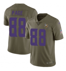Men's Nike Minnesota Vikings #88 Alan Page Limited Olive 2017 Salute to Service NFL Jersey
