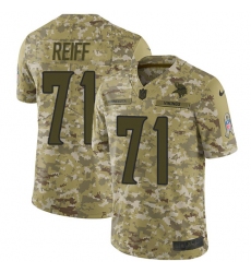 Men's Nike Minnesota Vikings #71 Riley Reiff Limited Camo 2018 Salute to Service NFL Jersey