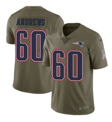 Youth Nike New England Patriots #60 David Andrews Limited Olive 2017 Salute to Service NFL Jersey
