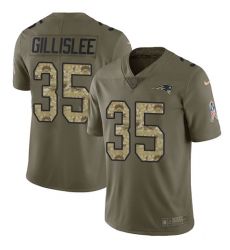 Youth Nike New England Patriots #35 Mike Gillislee Limited Olive/Camo 2017 Salute to Service NFL Jersey