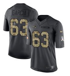 Youth Nike New England Patriots #63 Antonio Garcia Limited Black 2016 Salute to Service NFL Jersey