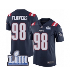 Youth Nike New England Patriots #98 Trey Flowers Limited Navy Blue Rush Vapor Untouchable Super Bowl LIII Bound NFL Jersey