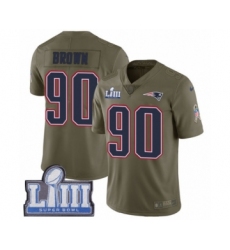 Men's Nike New England Patriots #90 Malcom Brown Limited Olive 2017 Salute to Service Super Bowl LIII Bound NFL Jersey