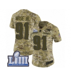 Women's Nike New England Patriots #91 Deatrich Wise Jr Limited Camo 2018 Salute to Service Super Bowl LIII Bound NFL Jersey