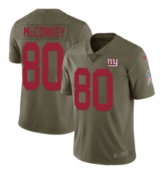 Men's Nike New York Giants #80 Phil McConkey Limited Olive 2017 Salute to Service NFL Jersey