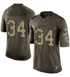 Youth Nike Oakland Raiders #34 Bo Jackson Elite Green Salute to Service NFL Jersey