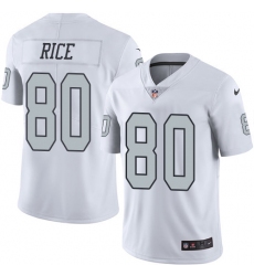 Men's Nike Oakland Raiders #80 Jerry Rice Limited White Rush Vapor Untouchable NFL Jersey