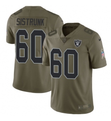 Youth Nike Oakland Raiders #60 Otis Sistrunk Limited Olive 2017 Salute to Service NFL Jersey