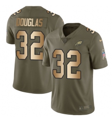 Men's Nike Philadelphia Eagles #32 Rasul Douglas Limited Olive/Gold 2017 Salute to Service NFL Jersey