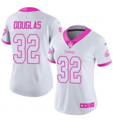 Women's Nike Philadelphia Eagles #32 Rasul Douglas Limited White/Pink Rush Fashion NFL Jersey