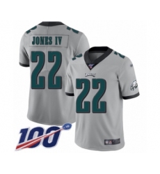 Men's Philadelphia Eagles #22 Sidney Jones Limited Silver Inverted Legend 100th Season Football Jersey