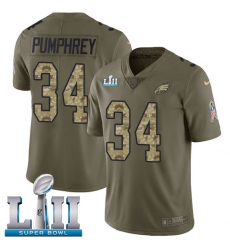 Men's Nike Philadelphia Eagles #34 Donnel Pumphrey Limited Olive/Camo 2017 Salute to Service Super Bowl LII NFL Jersey