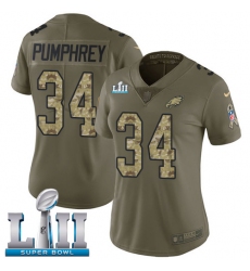 Women's Nike Philadelphia Eagles #34 Donnel Pumphrey Limited Olive/Camo 2017 Salute to Service Super Bowl LII NFL Jersey