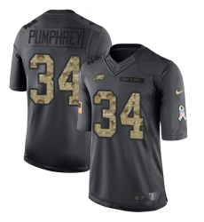 Youth Nike Philadelphia Eagles #34 Donnel Pumphrey Limited Black 2016 Salute to Service NFL Jersey