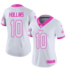Women's Nike Philadelphia Eagles #10 Mack Hollins Limited White/Pink Rush Fashion NFL Jersey