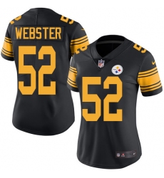 Women's Nike Pittsburgh Steelers #52 Mike Webster Limited Black Rush Vapor Untouchable NFL Jersey