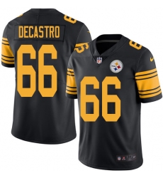 Men's Nike Pittsburgh Steelers #66 David DeCastro Limited Black Rush Vapor Untouchable NFL Jersey