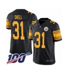Men's Pittsburgh Steelers #32 Franco Harris Limited Black Rush Vapor Untouchable 100th Season Football Jersey