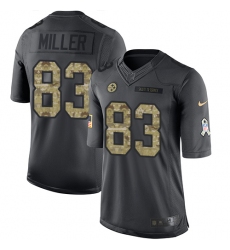 Youth Nike Pittsburgh Steelers #83 Heath Miller Limited Black 2016 Salute to Service NFL Jersey
