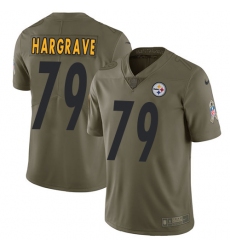 Men's Nike Pittsburgh Steelers #79 Javon Hargrave Limited Olive 2017 Salute to Service NFL Jersey