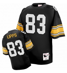 Mitchell And Ness Pittsburgh Steelers #83 Louis Lipps Black Team Color Authentic Throwback NFL Jersey