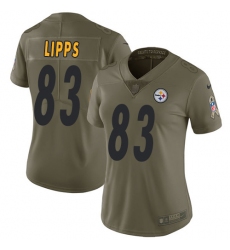 Women's Nike Pittsburgh Steelers #83 Louis Lipps Limited Olive 2017 Salute to Service NFL Jersey