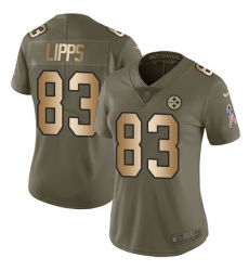 Women's Nike Pittsburgh Steelers #83 Louis Lipps Limited Olive/Gold 2017 Salute to Service NFL Jersey