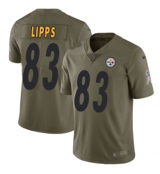 Youth Nike Pittsburgh Steelers #83 Louis Lipps Limited Olive 2017 Salute to Service NFL Jersey