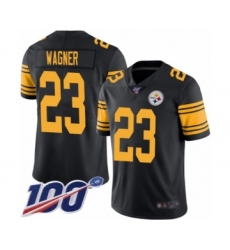 Men's Pittsburgh Steelers #23 Mike Wagner Limited Black Rush Vapor Untouchable 100th Season Football Jersey