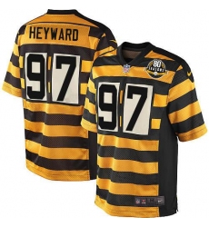 Youth Nike Pittsburgh Steelers #97 Cameron Heyward Limited Yellow/Black Alternate 80TH Anniversary Throwback NFL Jersey