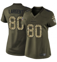 Women's Nike Seattle Seahawks #80 Steve Largent Elite Green Salute to Service NFL Jersey