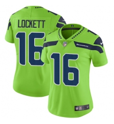 Women's Nike Seattle Seahawks #16 Tyler Lockett Elite Green Rush Vapor Untouchable NFL Jersey