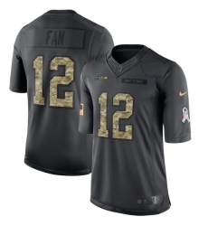 Men's Nike Seattle Seahawks 12th Fan Limited Black 2016 Salute to Service NFL Jersey
