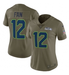 Women's Nike Seattle Seahawks 12th Fan Limited Olive 2017 Salute to Service NFL Jersey