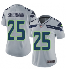 Women's Nike Seattle Seahawks #25 Richard Sherman Grey Alternate Vapor Untouchable Limited Player NFL Jersey