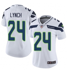 Women's Nike Seattle Seahawks #24 Marshawn Lynch White Vapor Untouchable Limited Player NFL Jersey