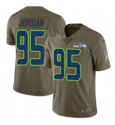 Youth Nike Seattle Seahawks #95 Dion Jordan Limited Olive 2017 Salute to Service NFL Jersey