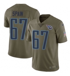 Youth Nike Tennessee Titans #67 Quinton Spain Limited Olive 2017 Salute to Service NFL Jersey